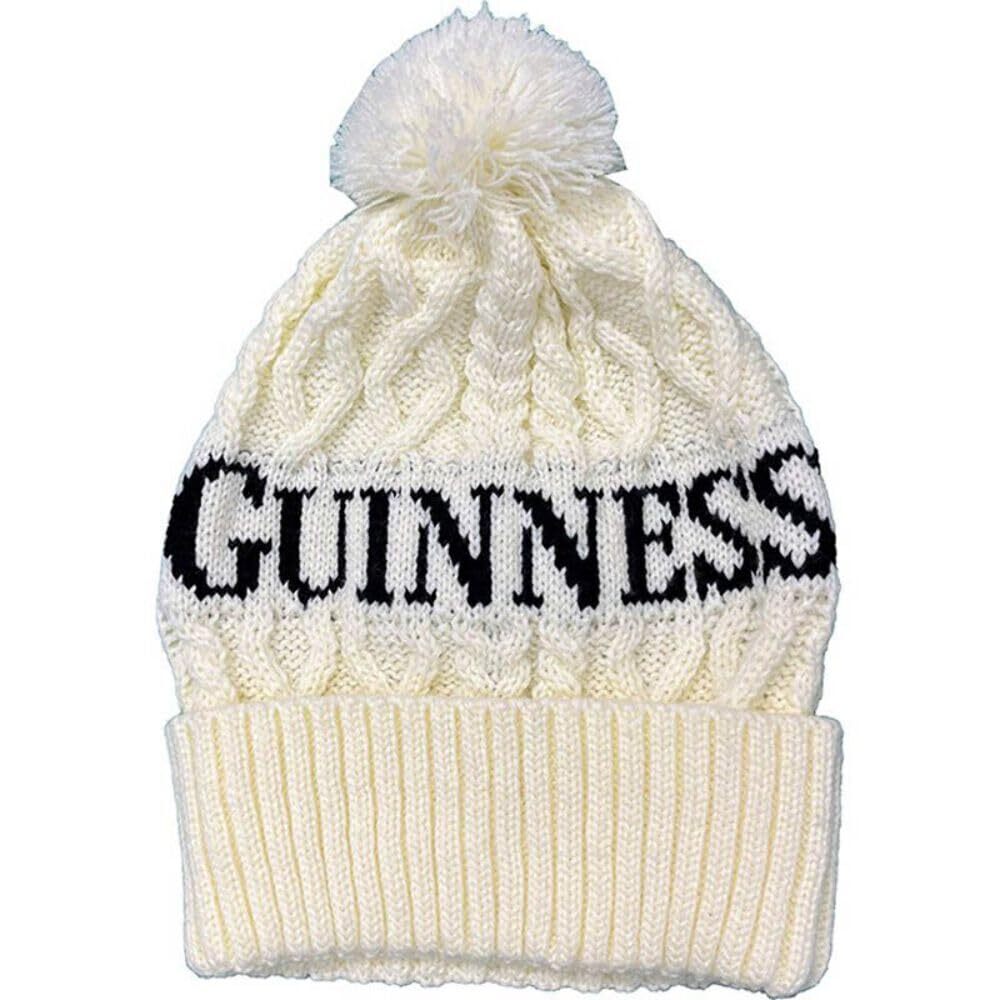 9387 Irish Guiness Bobble Hat and Cream Winter Pompon Beanies for Adults